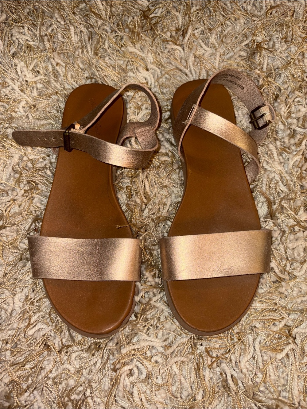 Target Rose Gold Metallic Strap Sandals for Women